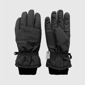 Boys Taslon Ski Glove W. Thinsulate, Black 8/12 years water resistant poly